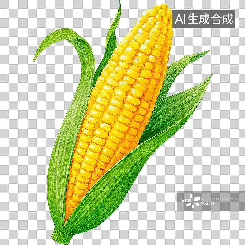 【AI数字艺术】一根金黄的玉米图片素材