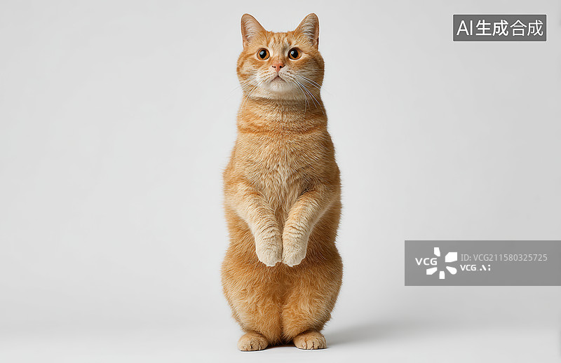 【AI数字艺术】站立的猫咪姿态优雅图片素材