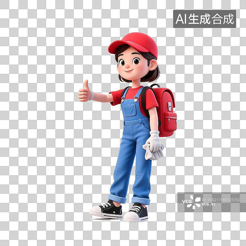 【AI数字艺术】专业家政保洁服务人员3d立体风格人物图片素材