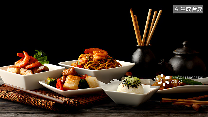 【AI数字艺术】多样化的中式菜品展示图片素材