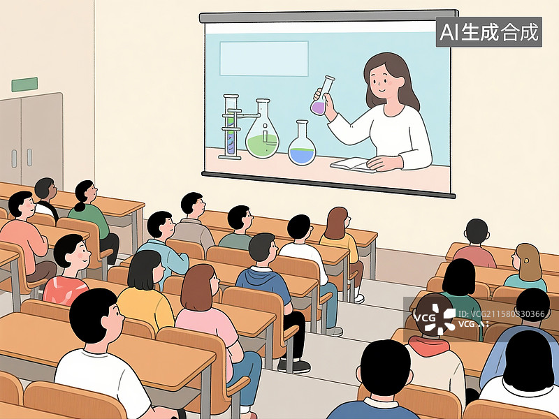 【AI数字艺术】大学教室学习做实验图片素材