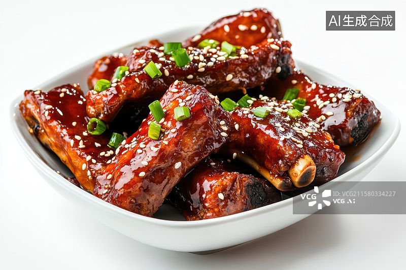 【AI数字艺术】中餐美食 糖醋排骨图片素材