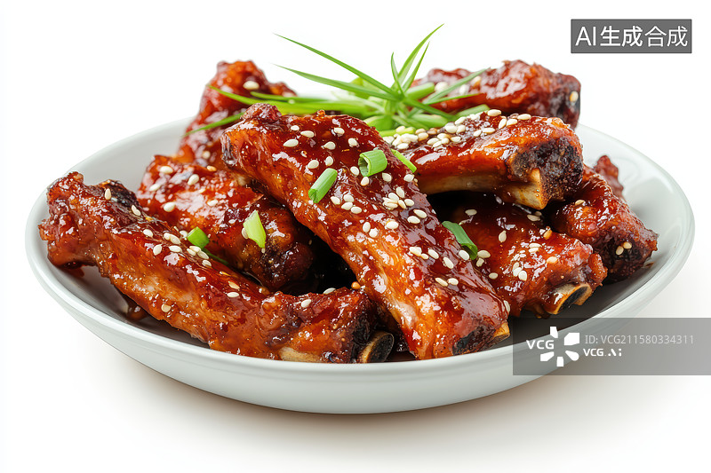 【AI数字艺术】中餐美食 糖醋排骨图片素材