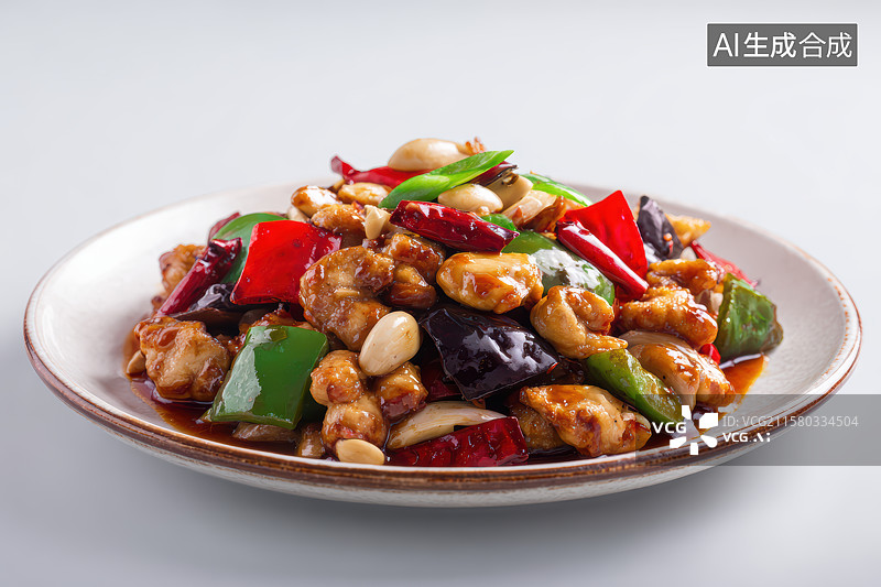 【AI数字艺术】中餐美食-宫保鸡丁图片素材