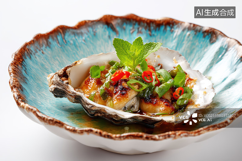 【AI数字艺术】中餐美食-烤生蚝图片素材