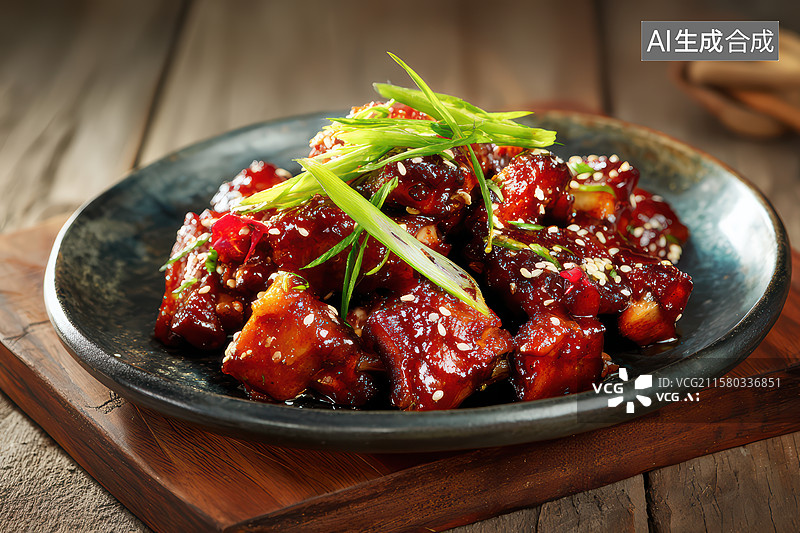 【AI数字艺术】中餐美食-糖醋排骨图片素材