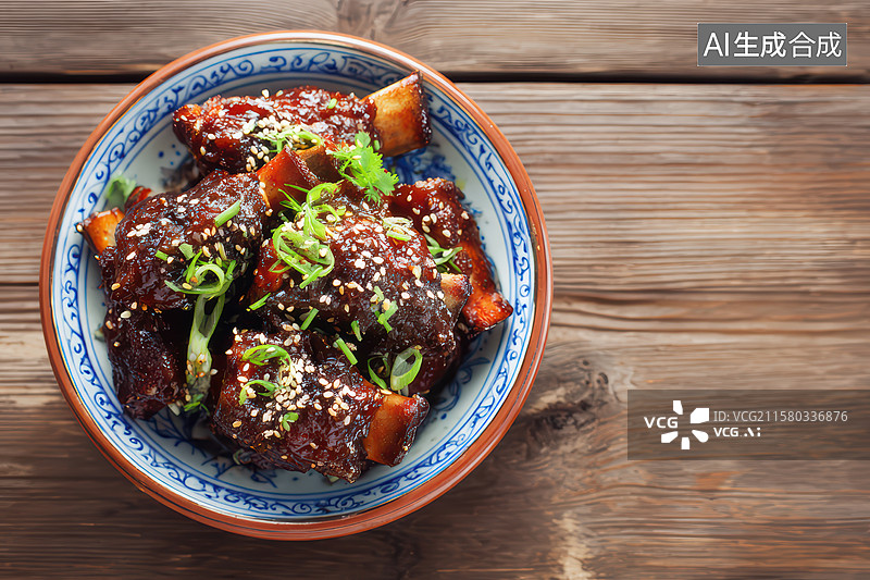 【AI数字艺术】中餐美食-糖醋排骨图片素材