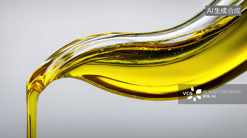 【AI数字艺术】金黄色液体流动的瞬间图片素材