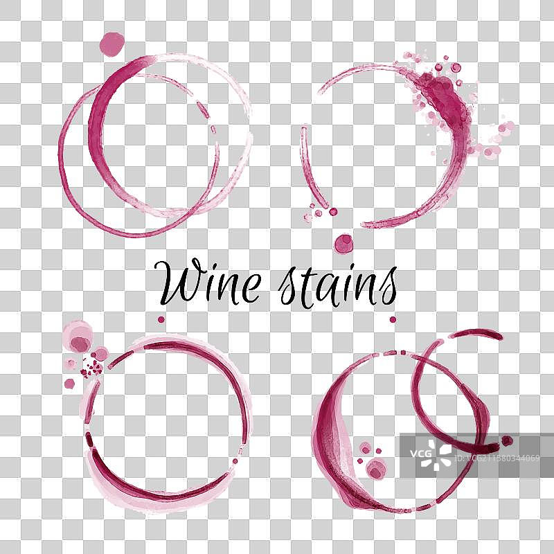 几处水彩酒渍图片素材