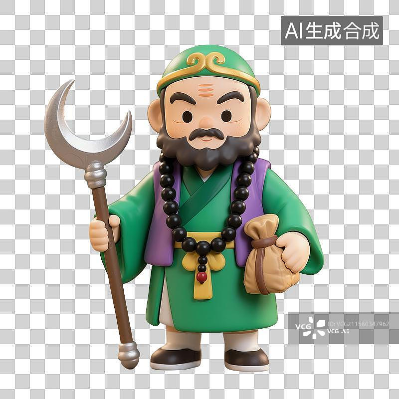 【AI数字艺术】3D渲染，西游记卡通人物形象，沙僧，沙和尚，沙悟净，免抠元素图片素材
