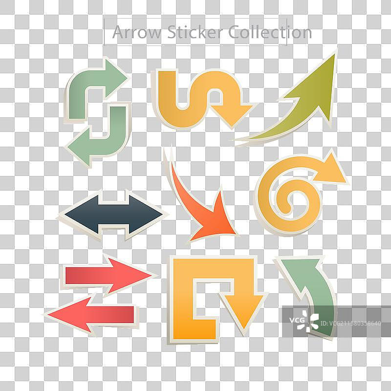 不同形状的箭头贴纸图片素材