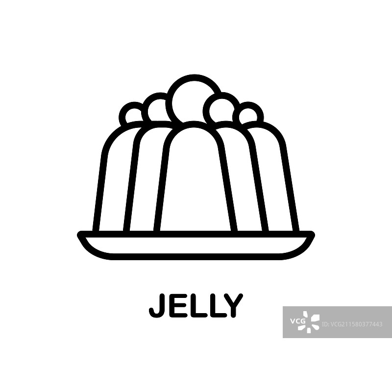 食品系列中的果冻图标，细线条风格的果冻图片素材