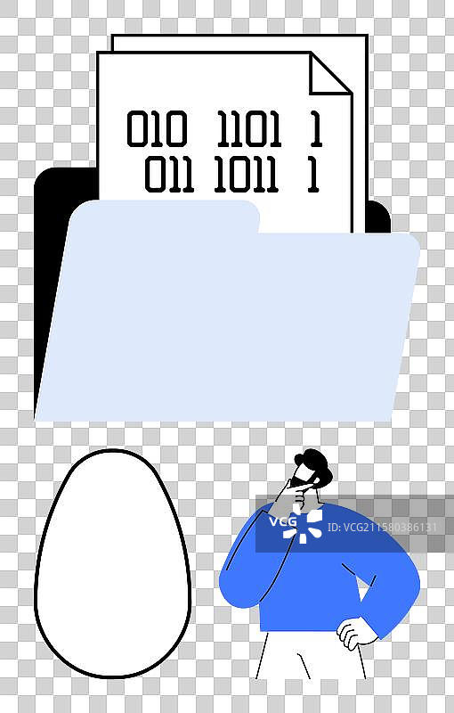 男人在文件夹中思考数据图片素材