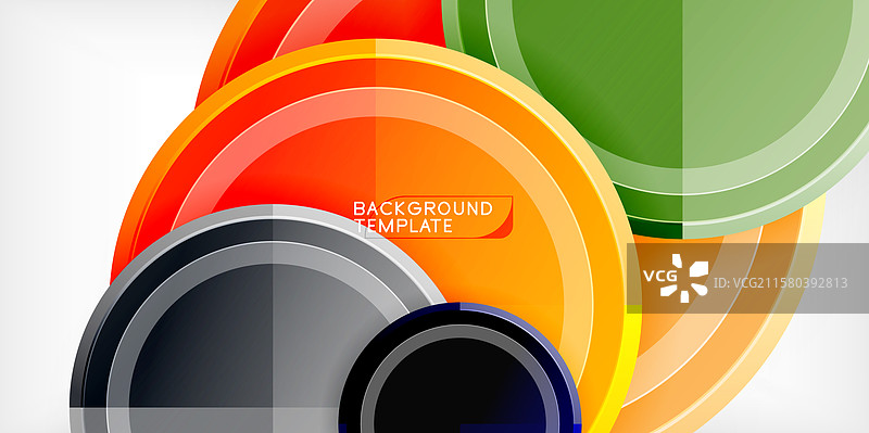 抽象背景 - 时尚的多彩圆圈图片素材