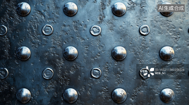 【AI数字艺术】铆钉金属表面纹理特写图片素材