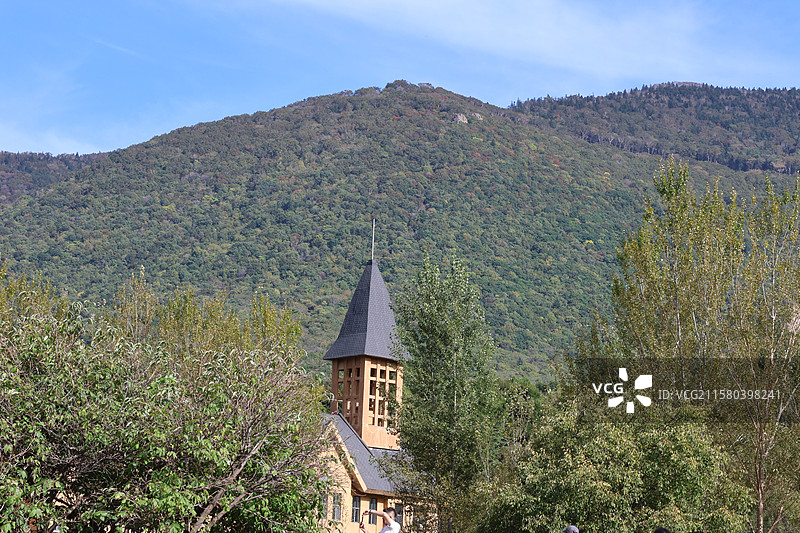 吉林北大壶滑雪场，薰衣草，尖顶房，图片素材
