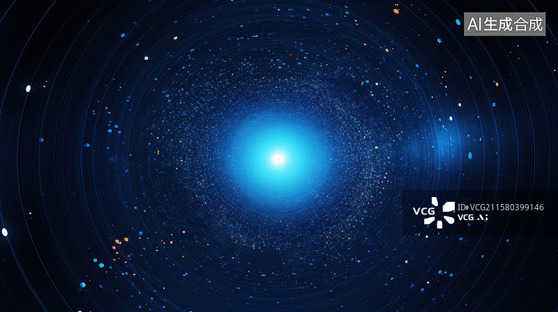 【AI数字艺术】蓝色科技感蓝色光束光线光效能量图片素材