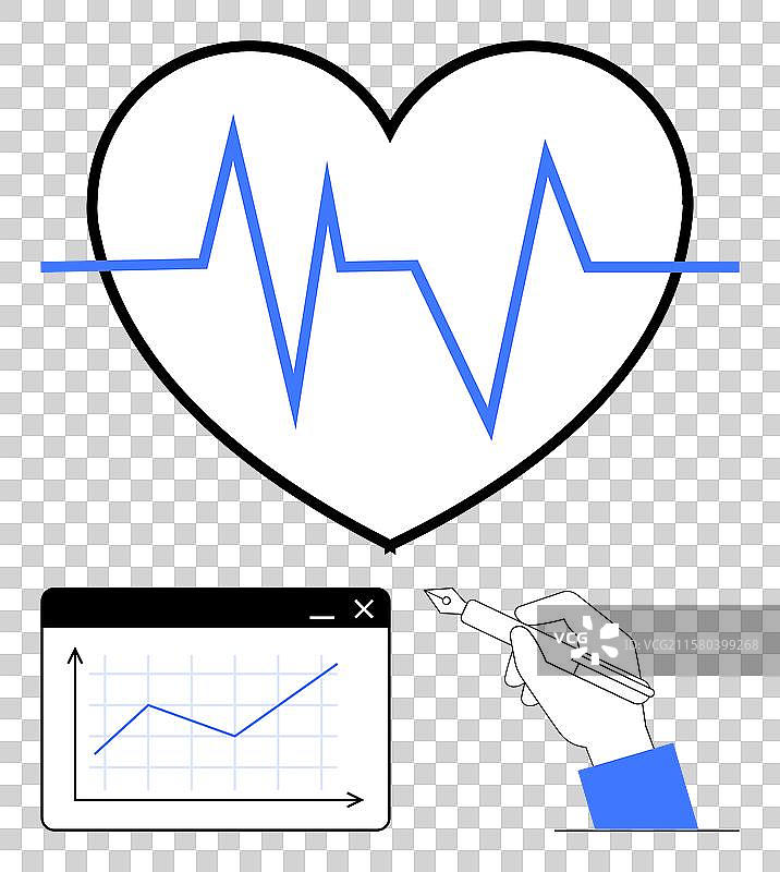 心形分析图中的心跳线图片素材