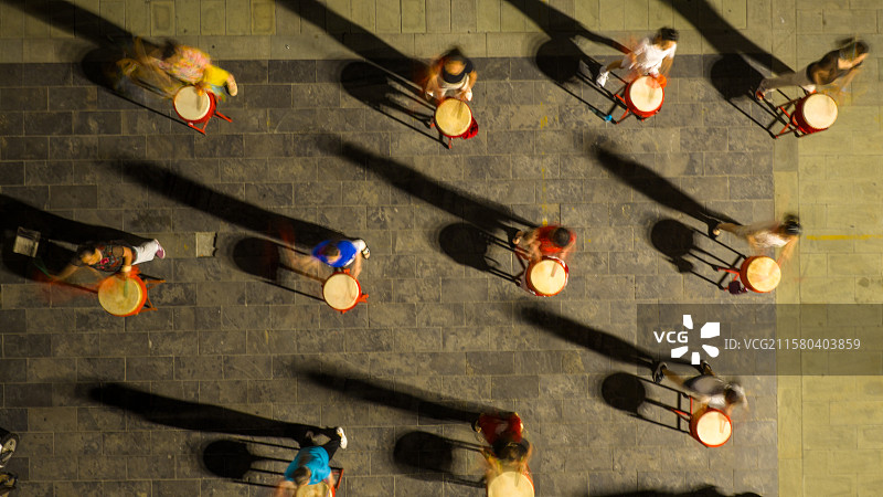 河南 周口 中州路 关帝庙 历史文化街区 关帝庙广场 打鼓 击鼓 鼓阵图片素材