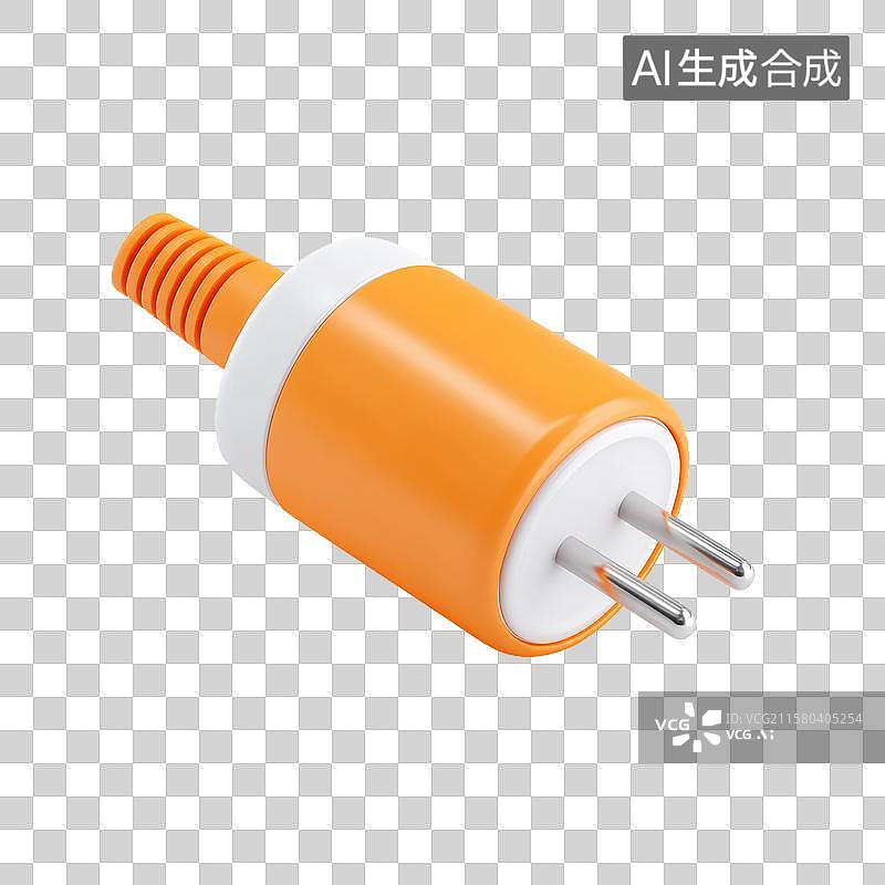 【AI数字艺术】橙色插头与螺纹连接器组合图片素材