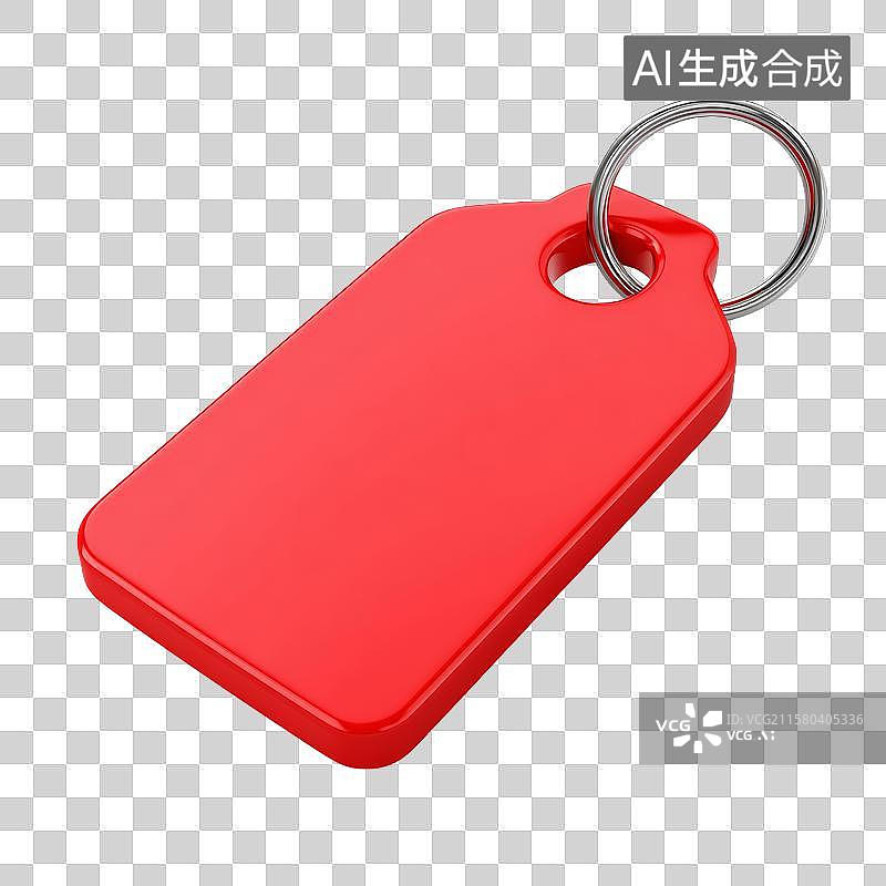 【AI数字艺术】红色矩形钥匙扣图片素材