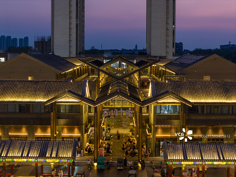 河南 周口 中州路 关帝庙 历史文化街区 关帝庙广场 三川十馆 人和 食集 餐饮街 饮食街图片素材