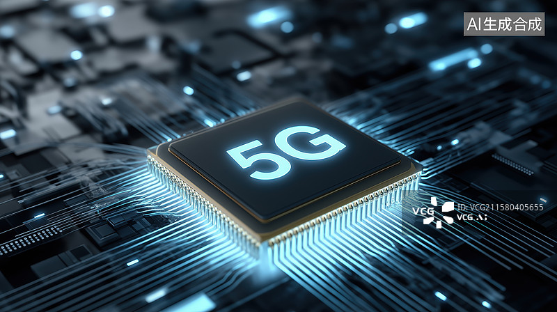 【AI数字艺术】5g芯片图片素材