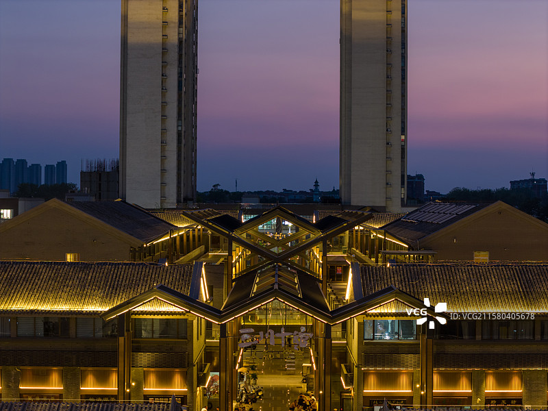 河南 周口 中州路 关帝庙 历史文化街区 关帝庙广场 三川十馆 人和 食集 餐饮街 饮食街图片素材
