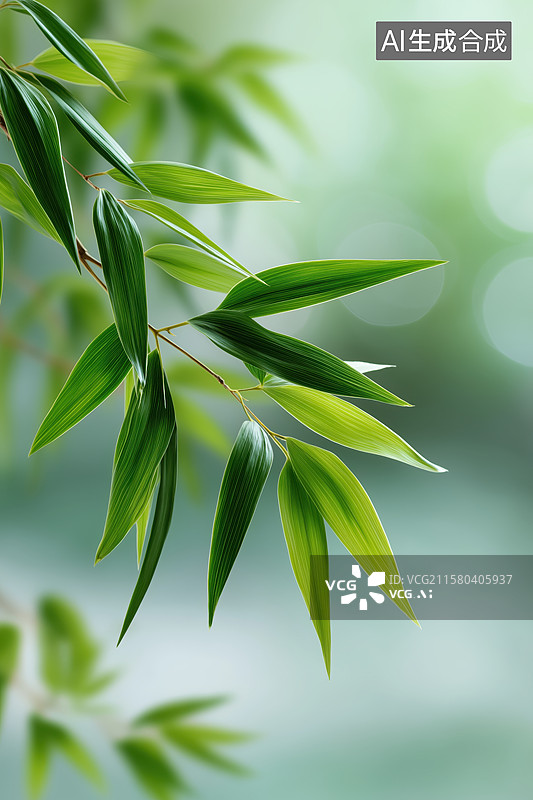 【AI数字艺术】竹子叶图片素材