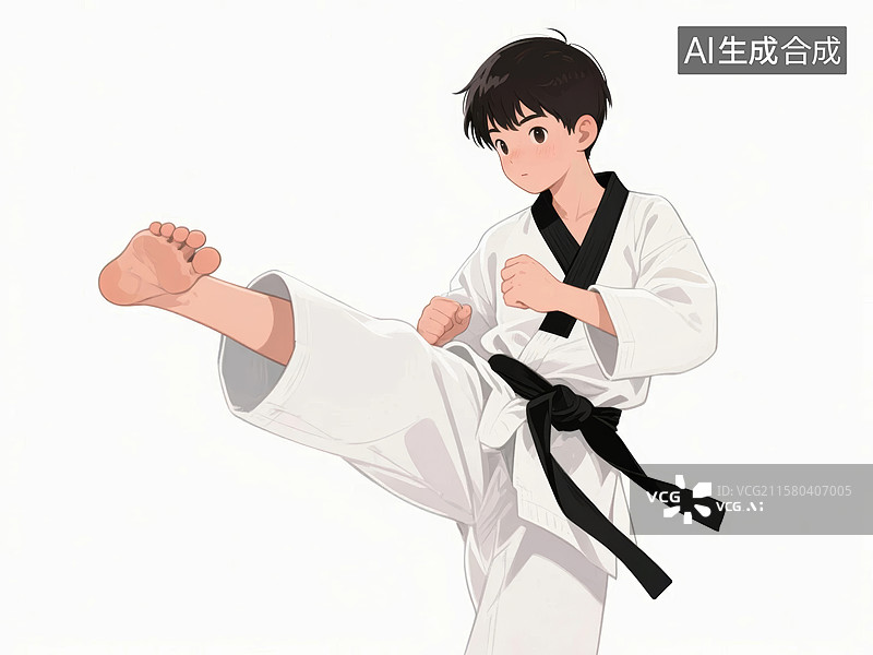 【AI数字艺术】空手道者白色系武术练习场景图片素材