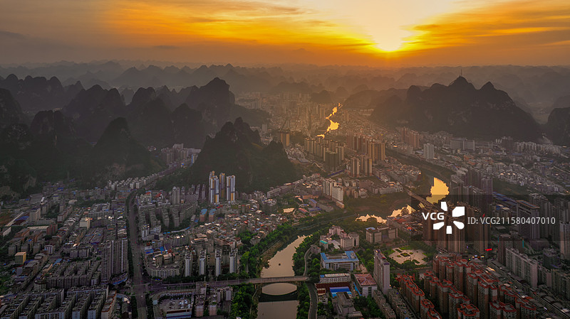 广西河池市金城江区城市风光图片素材