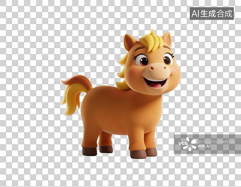 【AI数字艺术】3D卡通玩具马图片素材