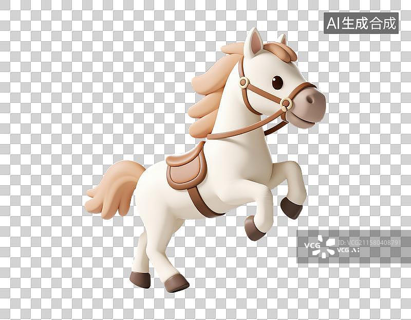 【AI数字艺术】3D卡通玩具马图片素材