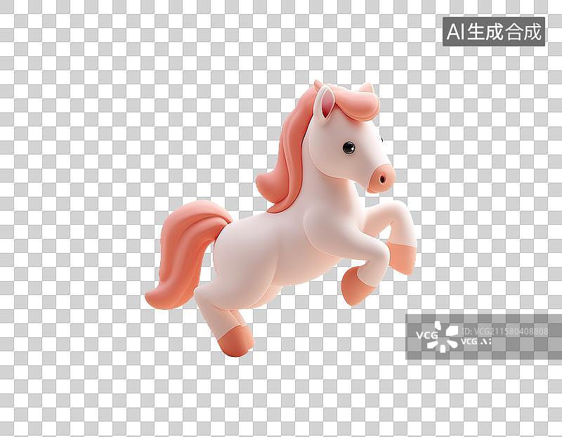 【AI数字艺术】3D卡通玩具马图片素材