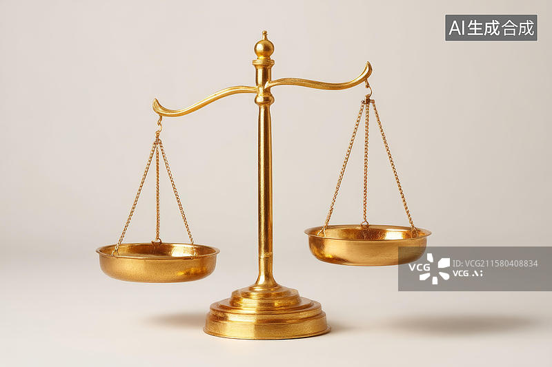 【AI数字艺术】黄金天平象征着正义与平衡图片素材