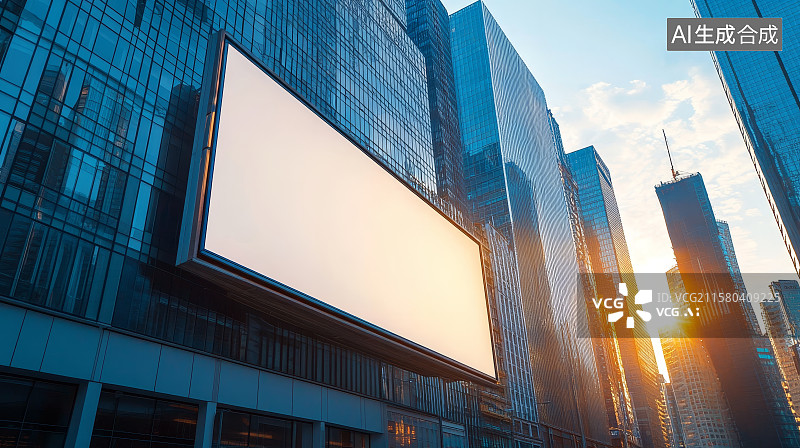 【AI数字艺术】现代商业建筑上户外广告牌图片素材