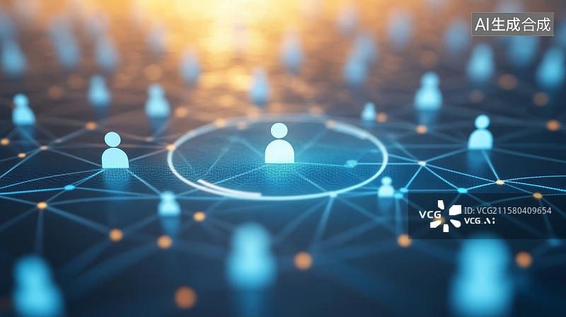 【AI数字艺术】社交网络用户和人际关系概念背景图片素材