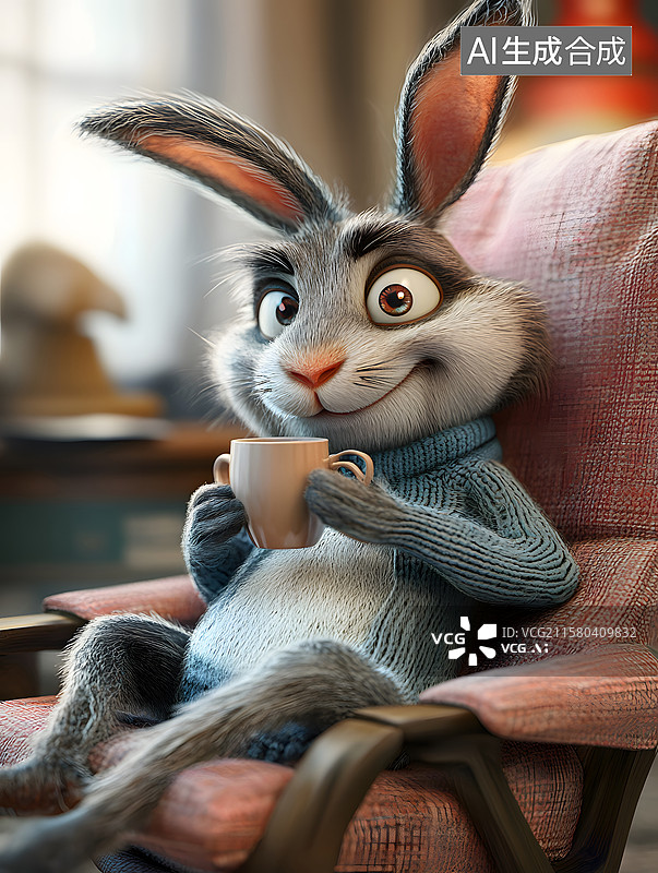 【AI数字艺术】可爱的萌宠系列，喝咖啡，狐狸树袋熊图片素材