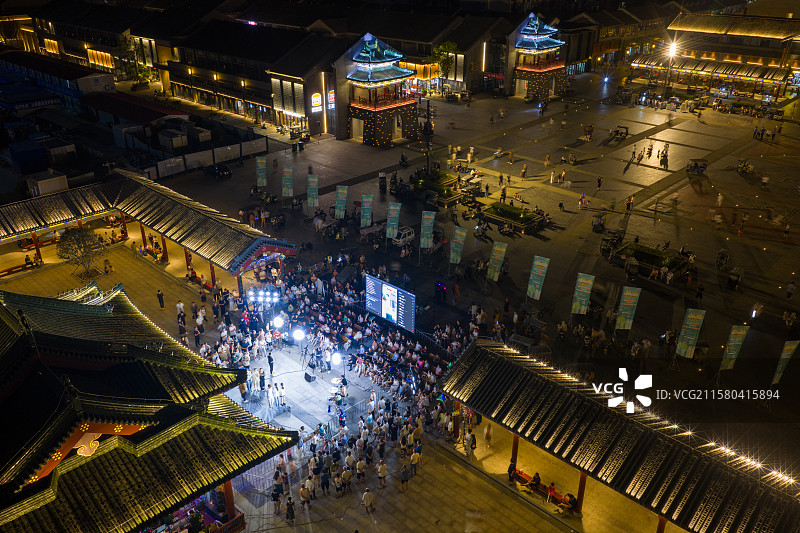 河南周口 中州路 关帝庙广场 戏台 cctv 央视 天籁最强音 歌唱比赛 周口区海选图片素材