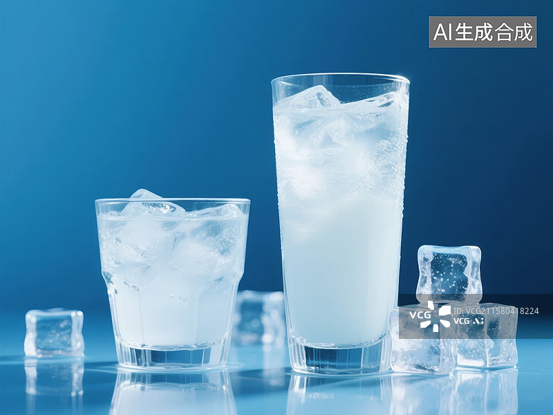 【AI数字艺术】冰块与清凉饮品图片素材