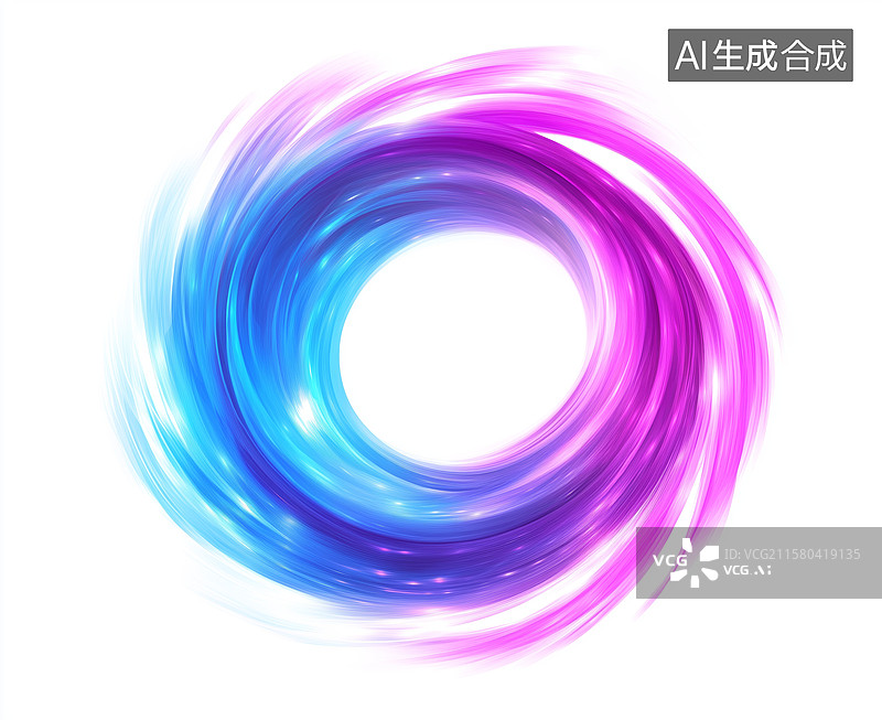 【AI数字艺术】蓝紫渐变螺旋光效图案图片素材