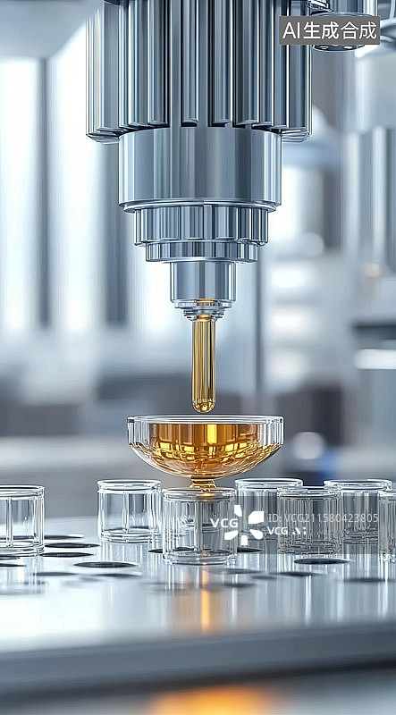 【AI数字艺术】精密机械滴注液体图片素材