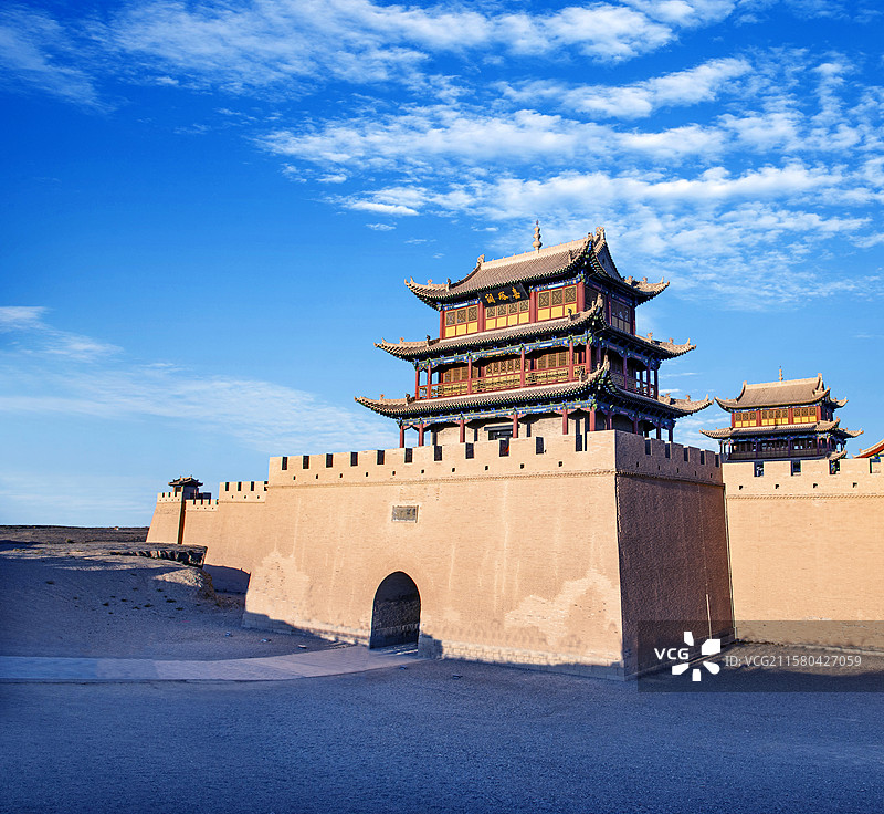 甘肃嘉峪关长城城楼图片素材