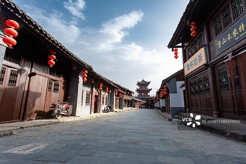 陕西省华阳古镇老街道图片素材