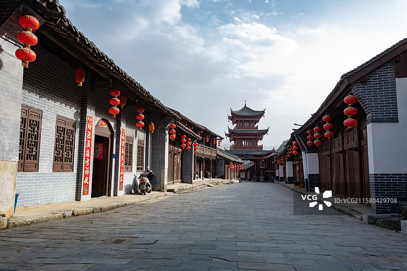 陕西省华阳古镇老街道图片素材