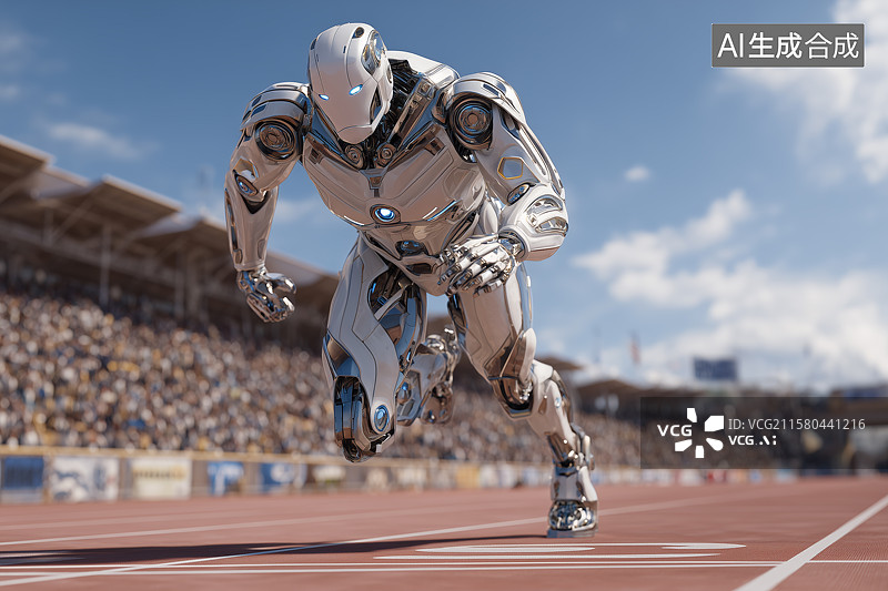 【AI数字艺术】机器人田径比赛图片素材