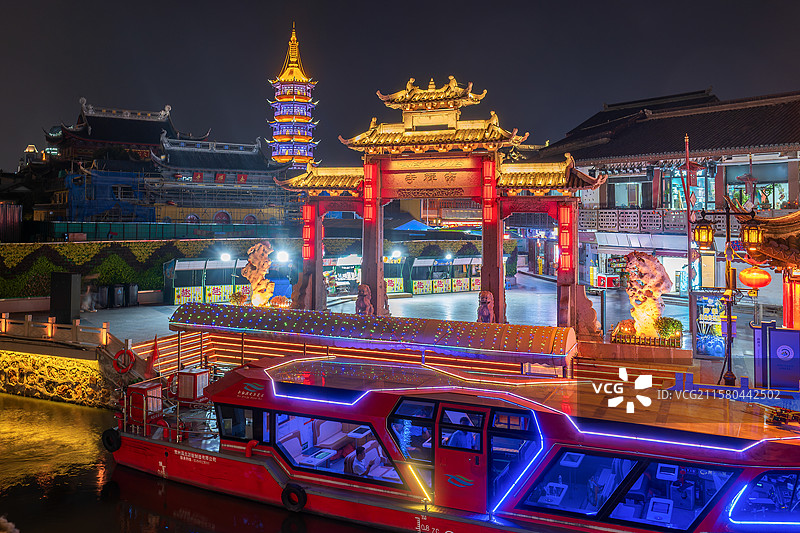 无锡南禅寺夜景图片素材