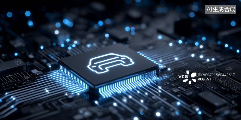 【AI数字艺术】汽车芯片背景图图片素材