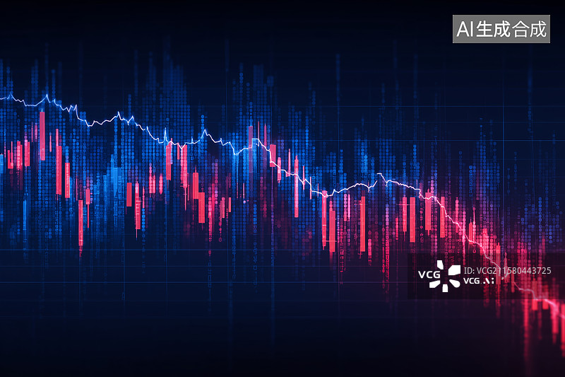 【AI数字艺术】股市曲线图背景图片素材
