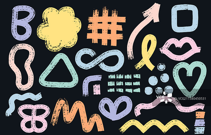 色彩丰富的粉彩手绘抽象图案图片素材